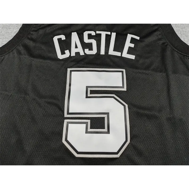 Camiseta Stephon Castle #5 San Antonio Spurs 2026 Negro City Edition