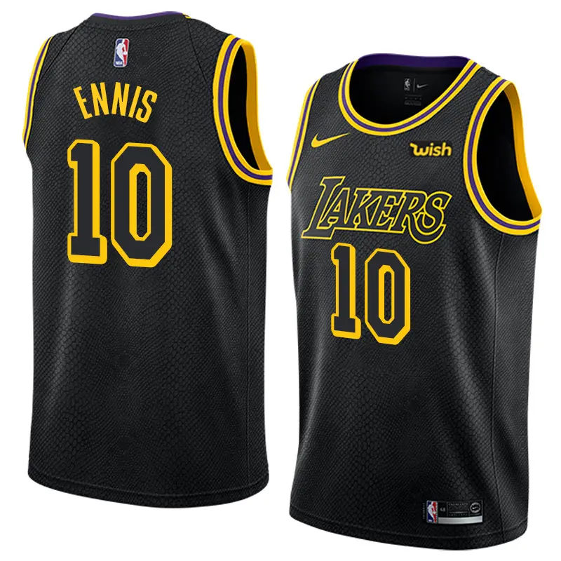 Camiseta Tyler Ennis #10 Los Angeles Lakers Negro Fan Edition