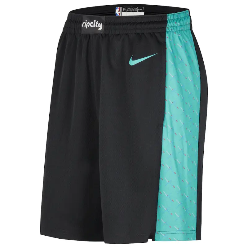 Pantalón Corto Portland Trail Blazers 2026 Negro/Verde City Edition