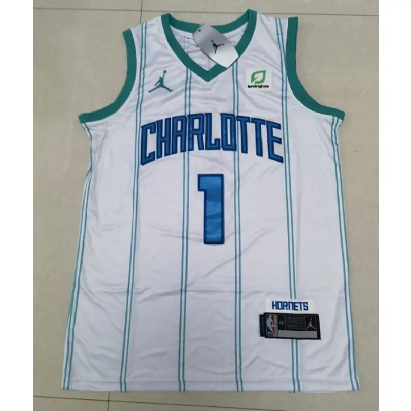 Camiseta LaMelo Ball #1 Charlotte Hornets Blanco/Verde Icon Nuevo Anuncio