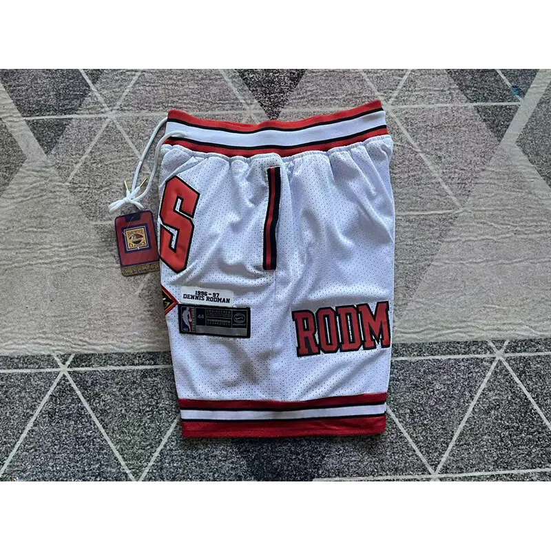Pantalón Corto Dennis Rodman #91 Chicago Bulls Blanco Retro