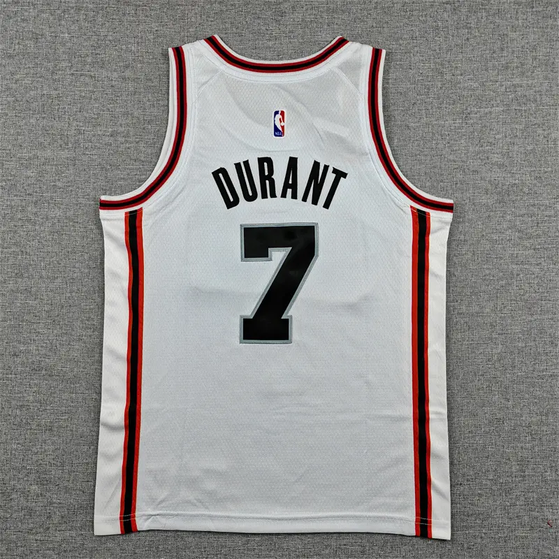 Camiseta Kevin Durant #7 Houston Rockets 2025 Cuello Redondo Blanco City Edition
