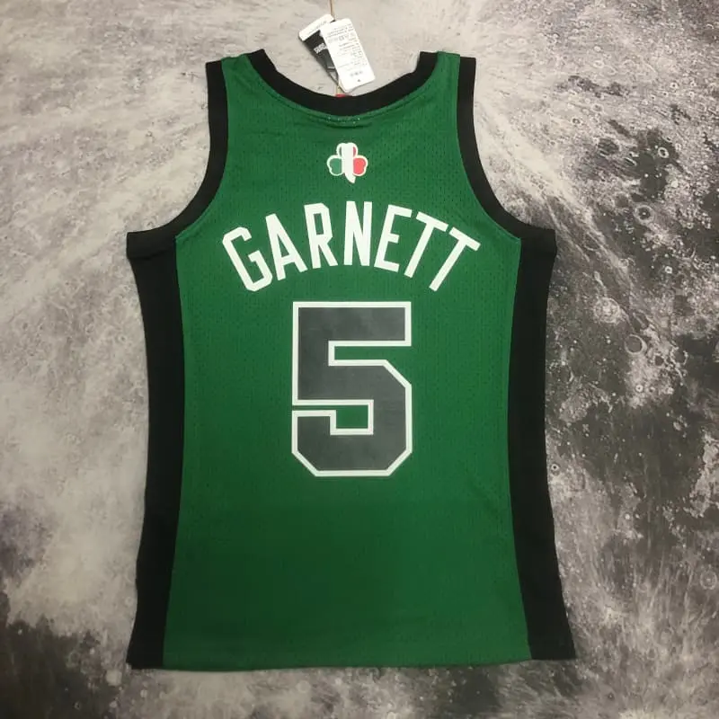 Camiseta Kevin Garnett #5 Boston Celtics Verde Retro