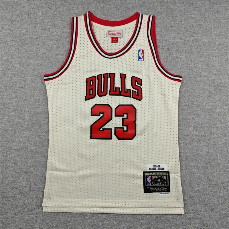 Camiseta Michael Jordan #23 Chicago Bulls Amarillo Claro Retro Niño