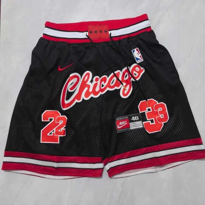Pantalón Corto de Bolsillo Chicago Bulls Negro Retro