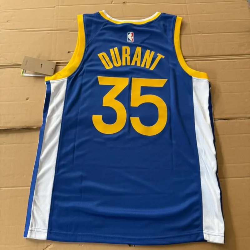 Camiseta Kevin Durant #35 Golden State Warriors Azul/Amarillo