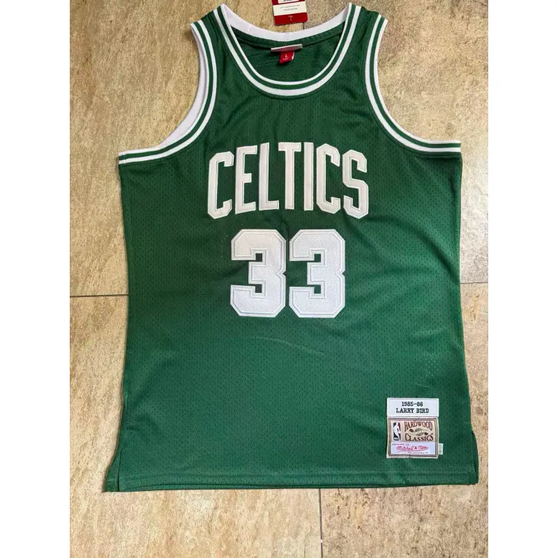 Camiseta Larry Bird #33 Boston Celtics Verde/Blanco