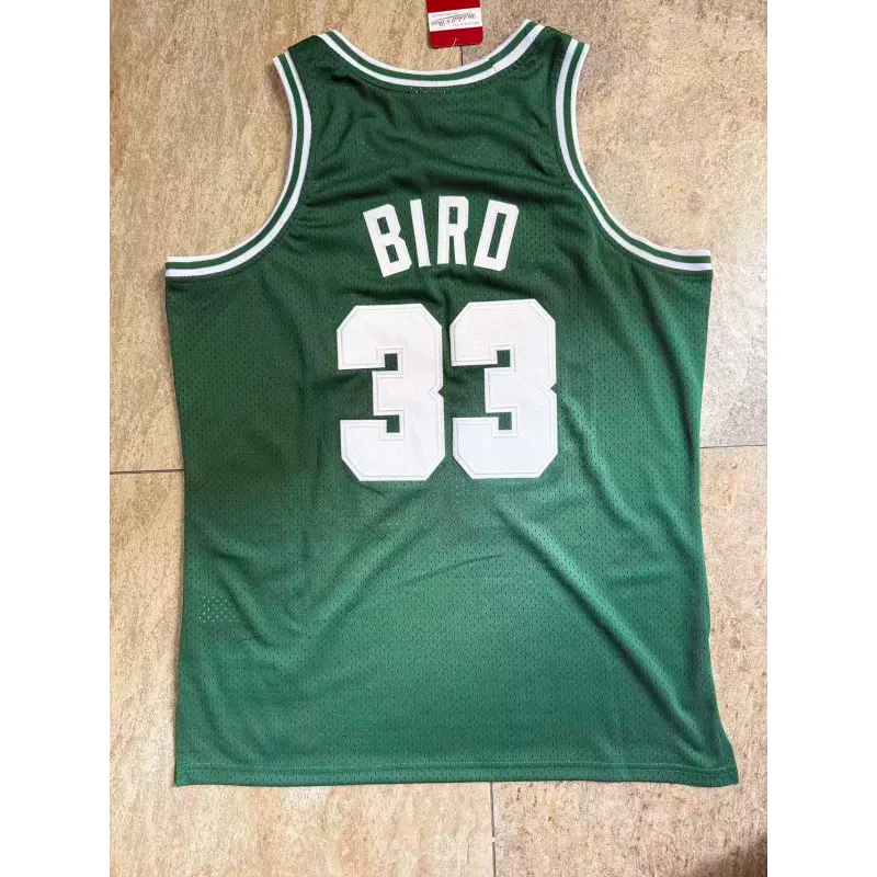 Camiseta Larry Bird #33 Boston Celtics Verde/Blanco