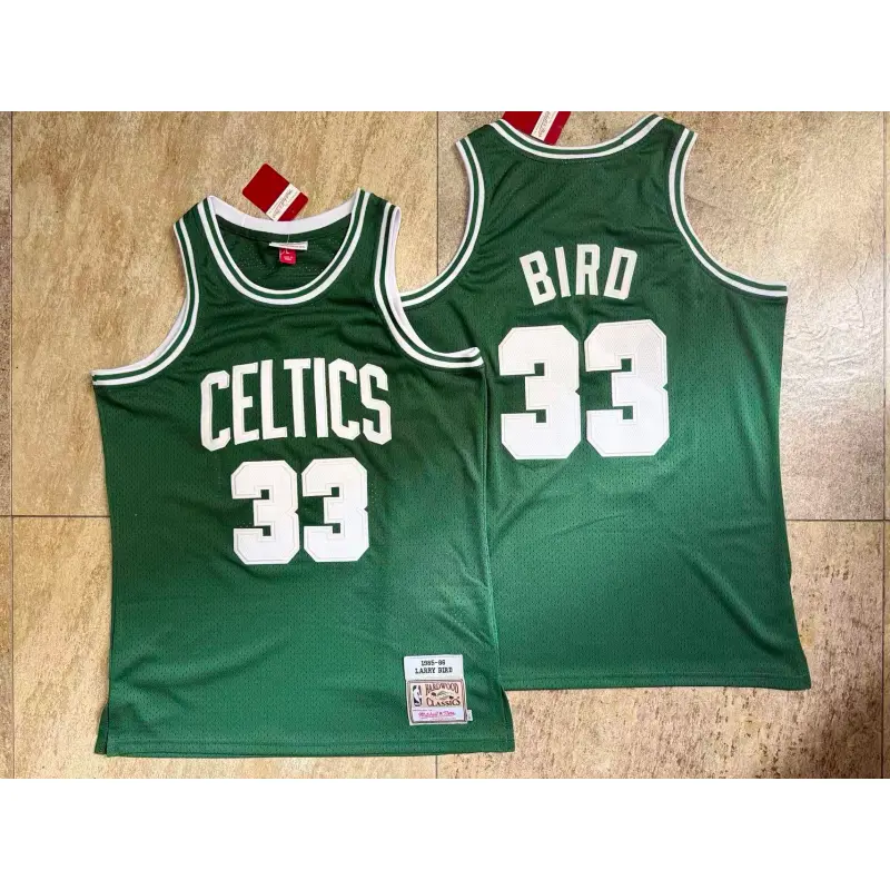 Camiseta Larry Bird #33 Boston Celtics Verde/Blanco