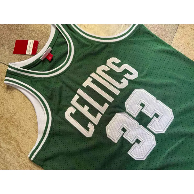 Camiseta Larry Bird #33 Boston Celtics Verde/Blanco