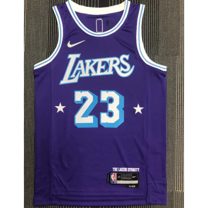 Camiseta LeBron James #23 Los Angeles Lakers Púrpura