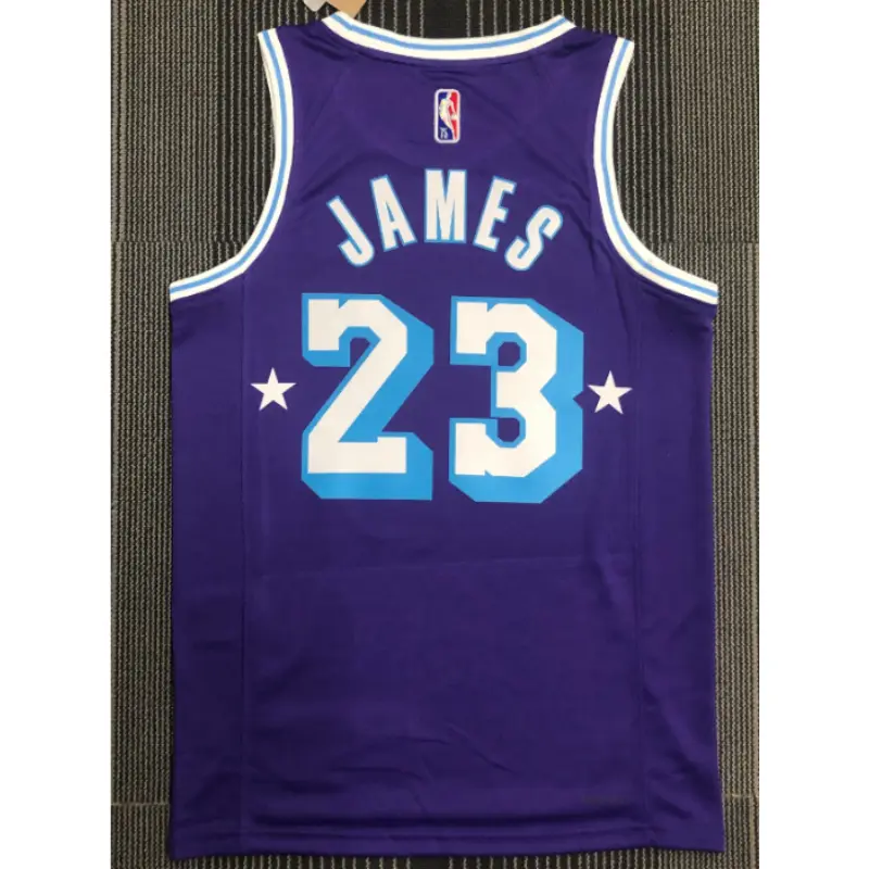 Camiseta LeBron James #23 Los Angeles Lakers Púrpura