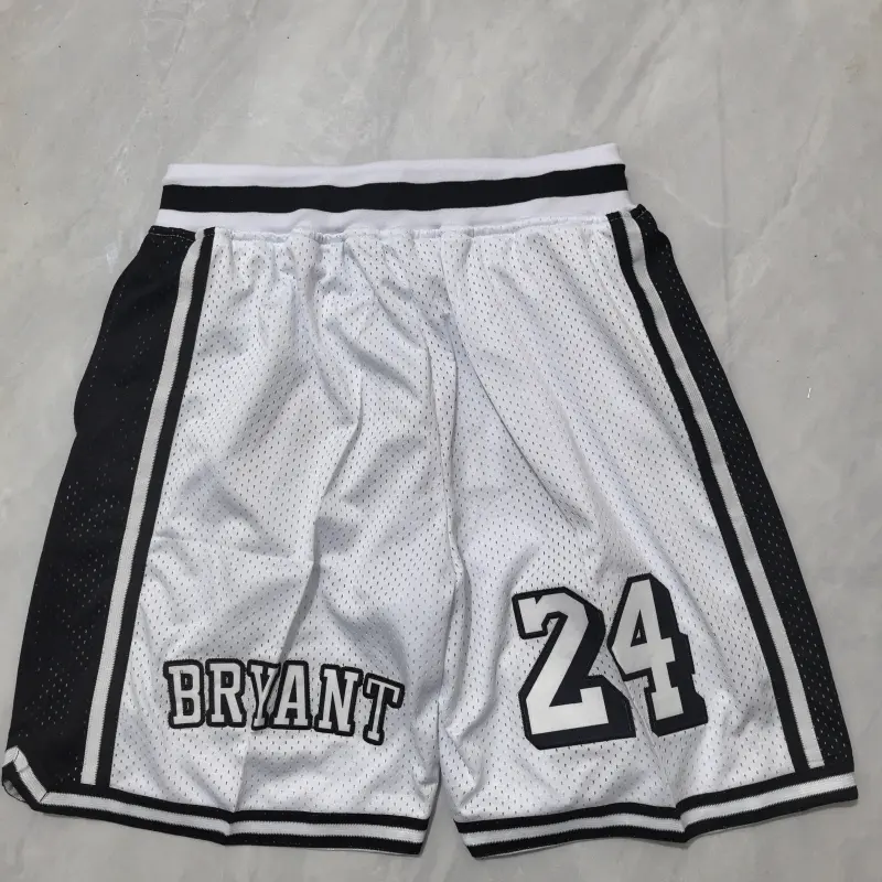 Pantalón Corto de Bolsillo Kobe Bryant #24 Los Angeles Lakers Blanco Retro