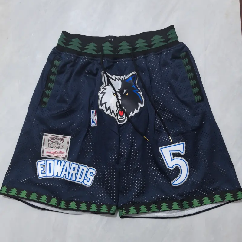 Pantalón Corto de Bolsillo Minnesota Timberwolves Azul Oscuro Retro