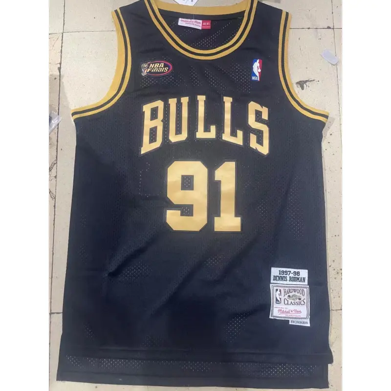 Camiseta #91 Chicago Bulls 1997 Negro Classic Edition