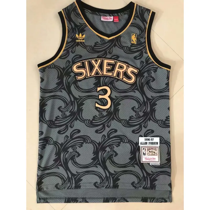 Camiseta Allen Iverson #3 Philadelphia 76ers 1996-97 Gris