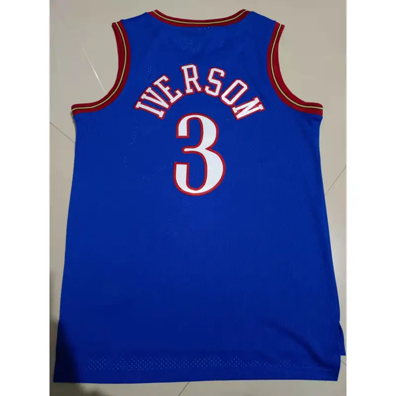 Camiseta Allen Iverson #3 Philadelphia 76ers 1999 Azul Classic Edition