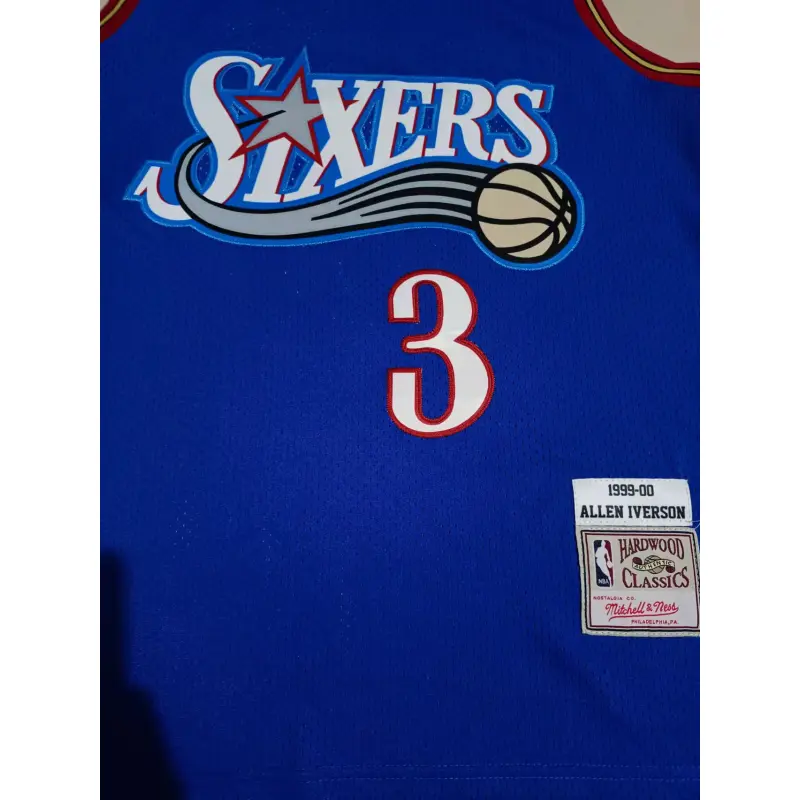 Camiseta Allen Iverson #3 Philadelphia 76ers 1999 Azul Classic Edition