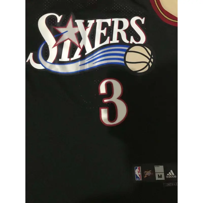 Camiseta Allen Iverson #3 Philadelphia 76ers Edición Clásico Negro Camiseta Allen Iverson #3 Philadelphia 76ers Edición Clásico Negro