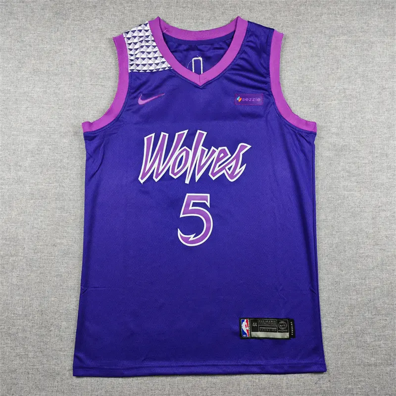 Camiseta Anthony Edwards #5 Minnesota Timberwolves 2025 Morado