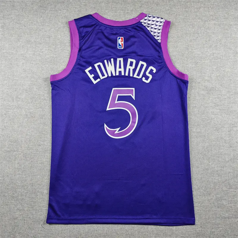 Camiseta Anthony Edwards #5 Minnesota Timberwolves 2025 Morado
