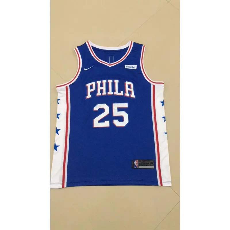 Camiseta Ben Simmons #25 Philadelphia 76ers 17/18 Azul Retro Edition