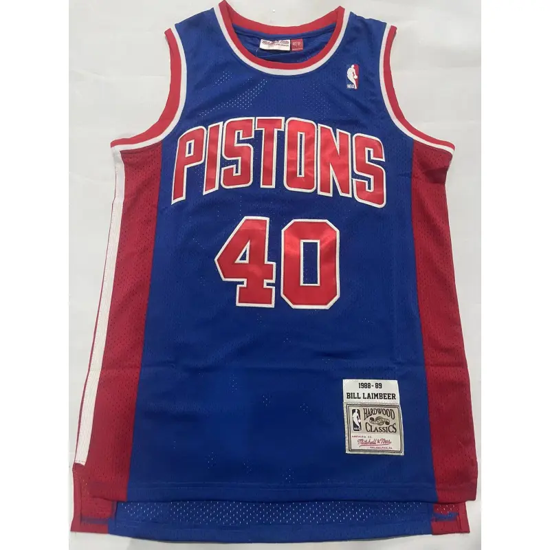 Camiseta Bill Laimbeer #40 Detroit Pistons Azul Classic Edition