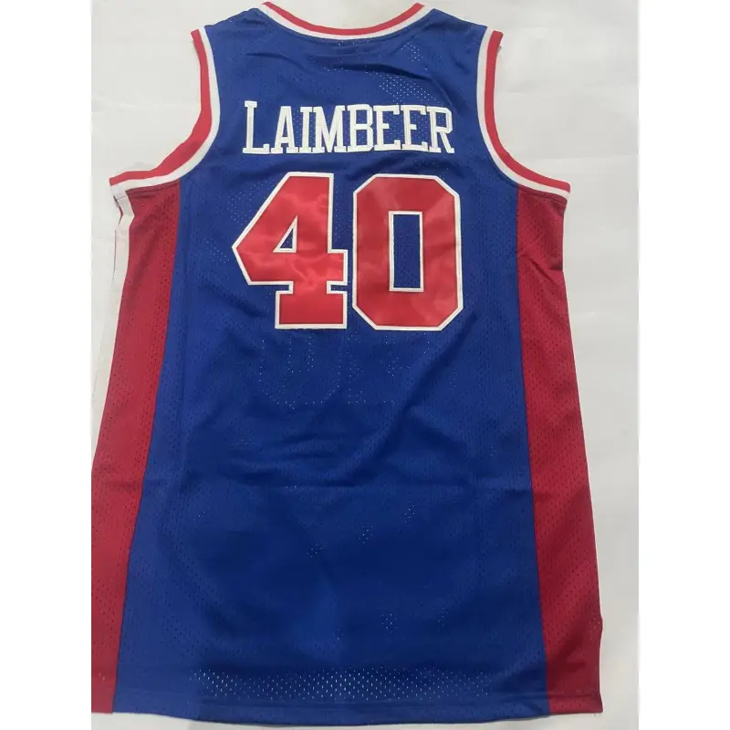 Camiseta Bill Laimbeer #40 Detroit Pistons Azul Classic Edition
