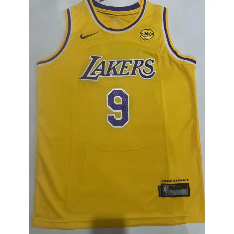 Camiseta Bronny James #9 Los Angeles Lakers Amarillo Niño