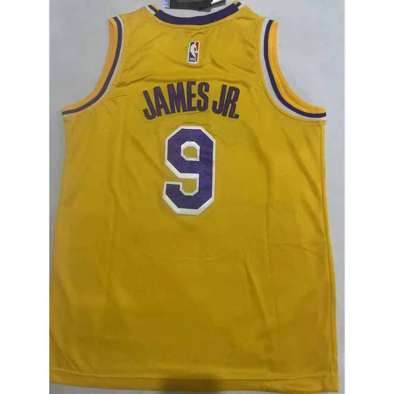 Camiseta Bronny James #9 Los Angeles Lakers Amarillo Niño Camiseta Bronny James #9 Los Angeles Lakers Amarillo Niño