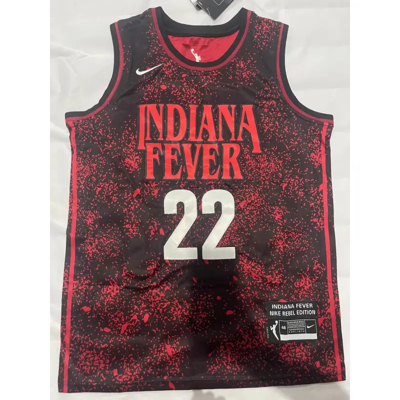 Camiseta Caitlin Clark #22 Indiana Fever Negro/Rojo