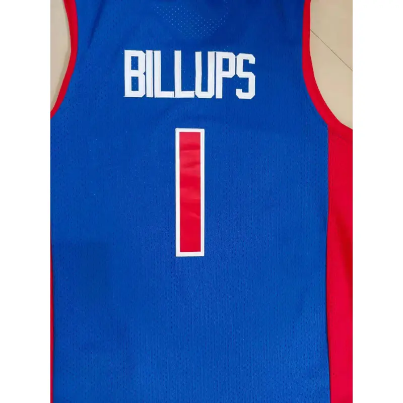 Camiseta Chauncey Billups #1 Detroit Pistons 2003 Azul/Rojo Camiseta Chauncey Billups #1 Detroit Pistons 2003 Azul/Rojo