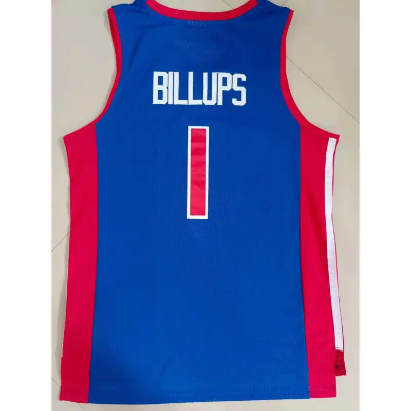 Camiseta Chauncey Billups #1 Detroit Pistons 2003 Azul/Rojo Camiseta Chauncey Billups #1 Detroit Pistons 2003 Azul/Rojo