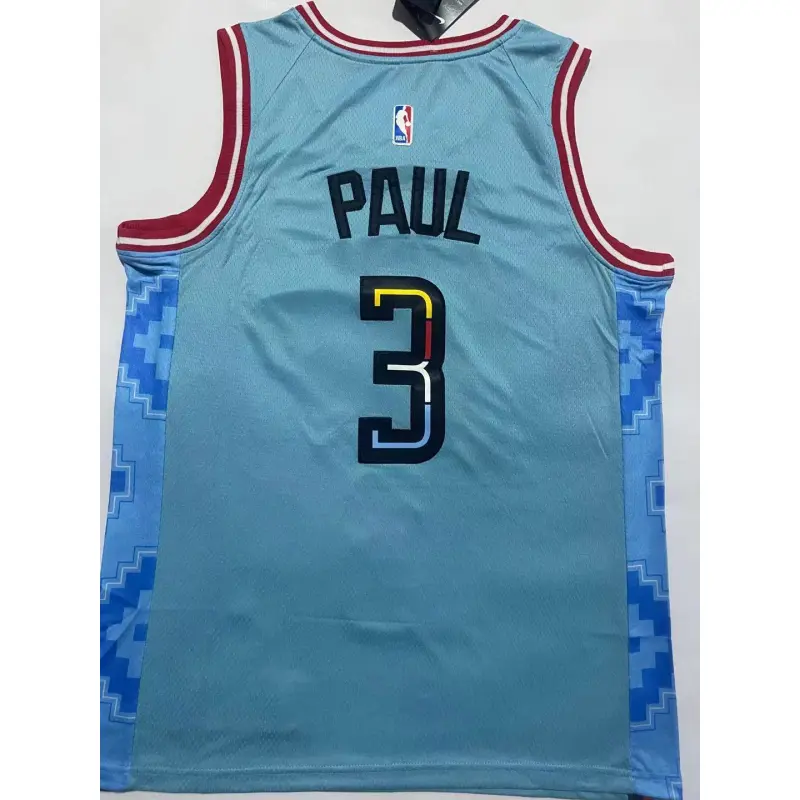 Camiseta Chris Paul #3 Phoenix Suns Azul Claro Camiseta Chris Paul #3 Phoenix Suns Azul Claro