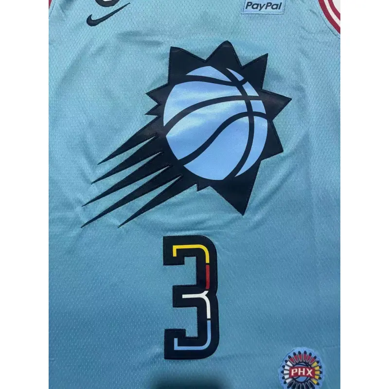 Camiseta Chris Paul #3 Phoenix Suns Azul Claro Camiseta Chris Paul #3 Phoenix Suns Azul Claro
