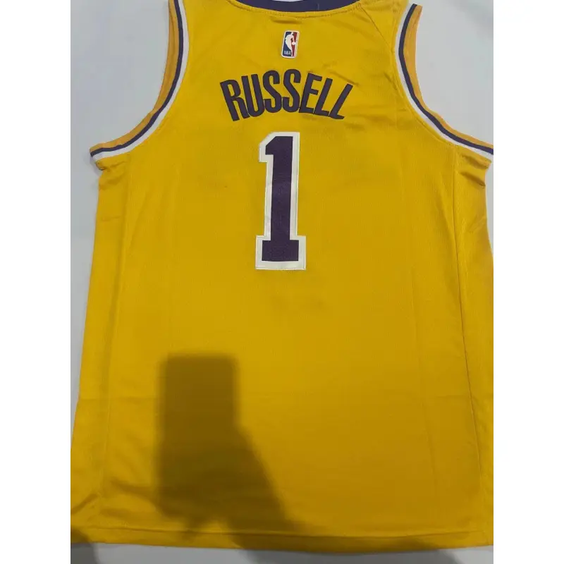 Camiseta D’Angelo Russell #1 Los Angeles Lakers 2023 Amarillo Camiseta D’Angelo Russell #1 Los Angeles Lakers 2023 Amarillo