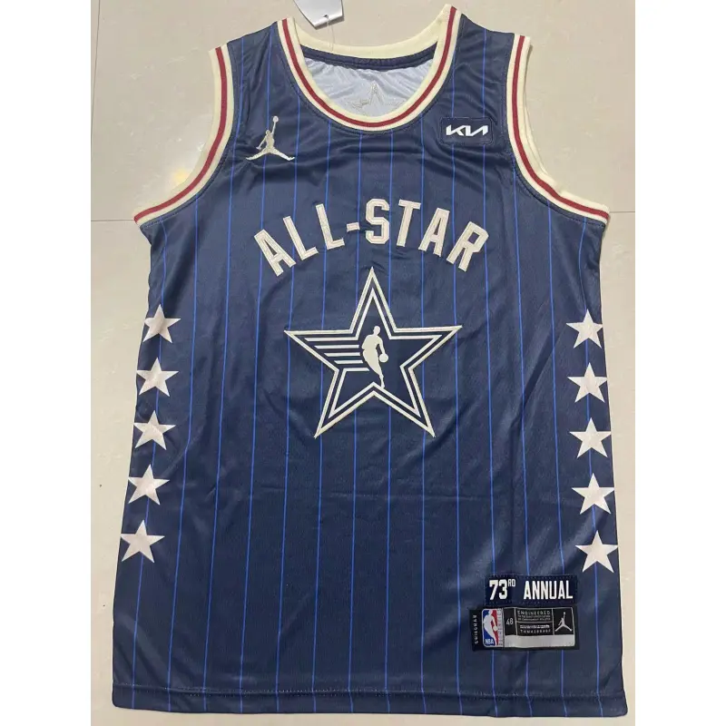 Camiseta Damian Lillard #0 All Star Azul Oscuro Con Rayas