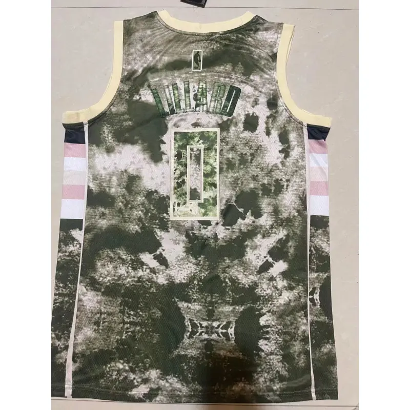 Camiseta Damian Lillard #0 Milwaukee Bucks 2024 Verde Estampado City Edition Camiseta Damian Lillard #0 Milwaukee Bucks 2024 Verde Estampado City Edition