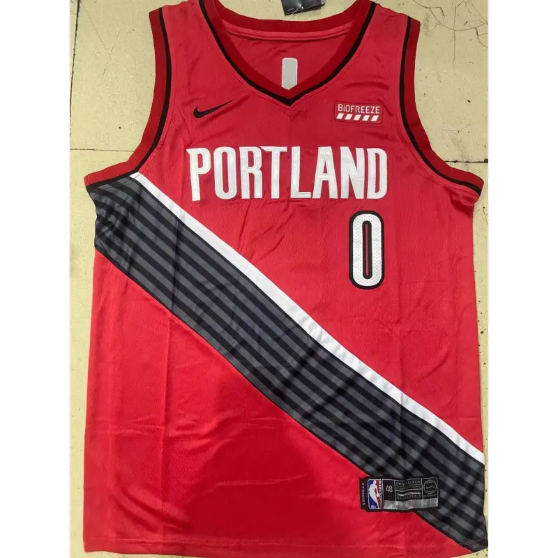 Camiseta Damian Lillard #0 Portland Trail blazers 2022 Rojo