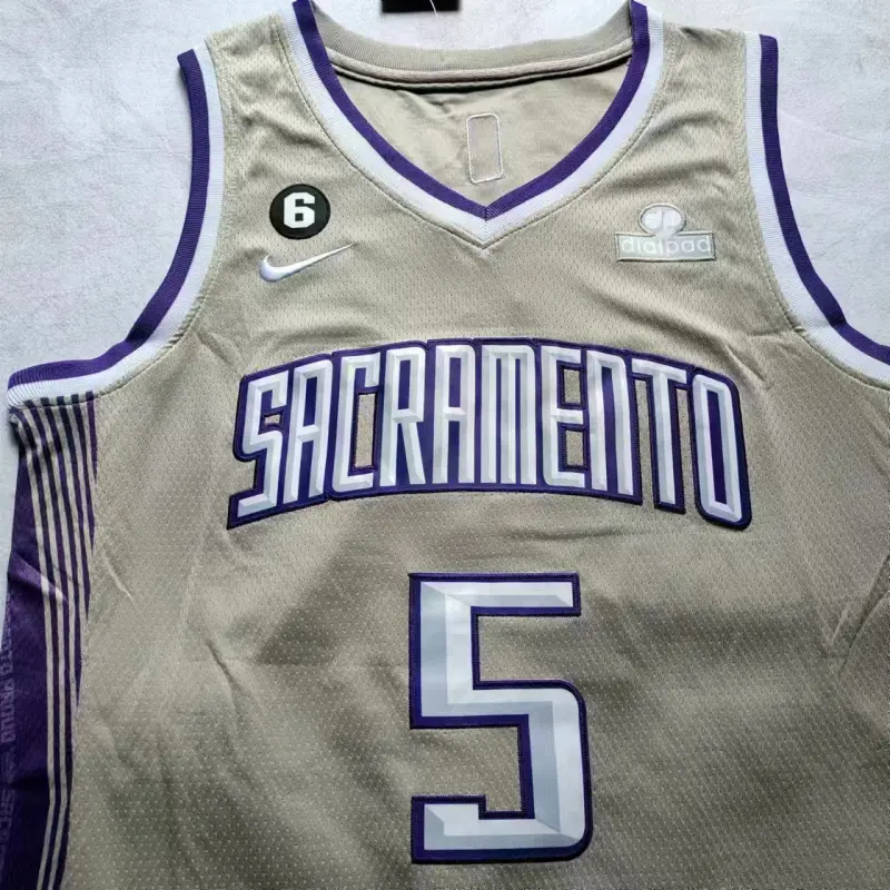 Camiseta De’Aaron Fox #5 Sacramento Kings Gris City Edition