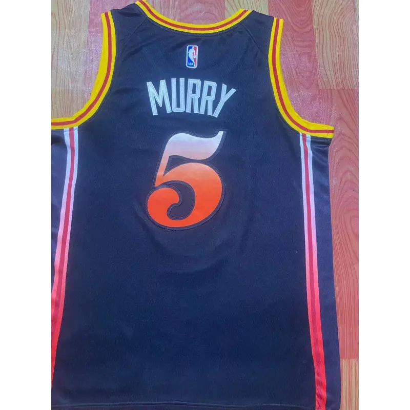 Camiseta Dejounte Murray #5 Atlanta Hawks 2023 Negro Camiseta Dejounte Murray #5 Atlanta Hawks 2023 Negro