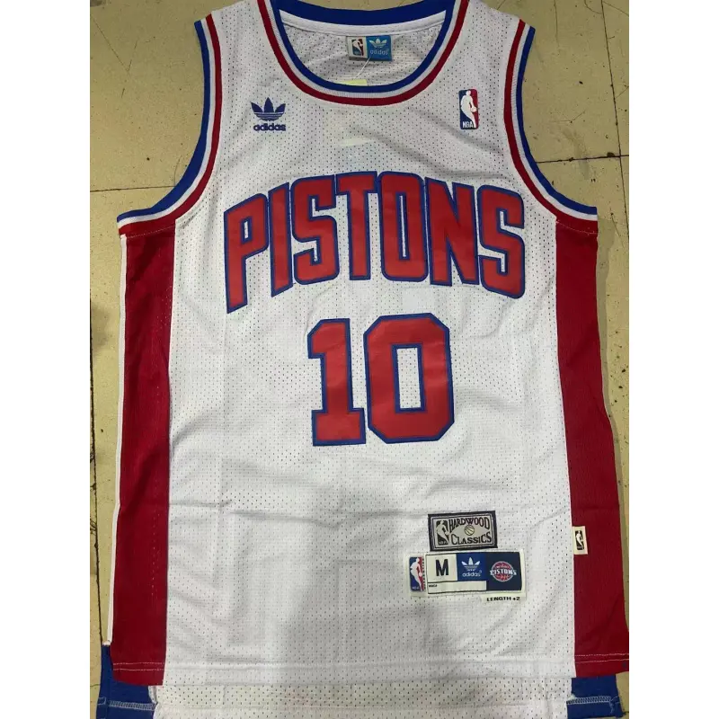 Camiseta Dennis Rodman #10 Detroit Pistons Blanco Classic Edition