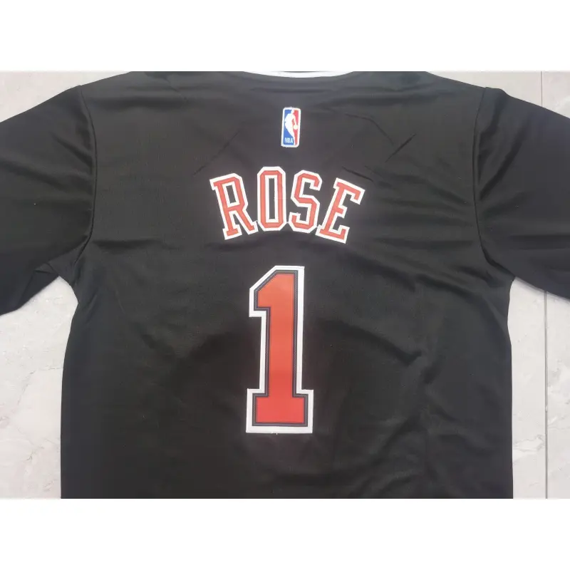Camiseta Derrick Rose #1 Chicago Bulls Negro T-shirt