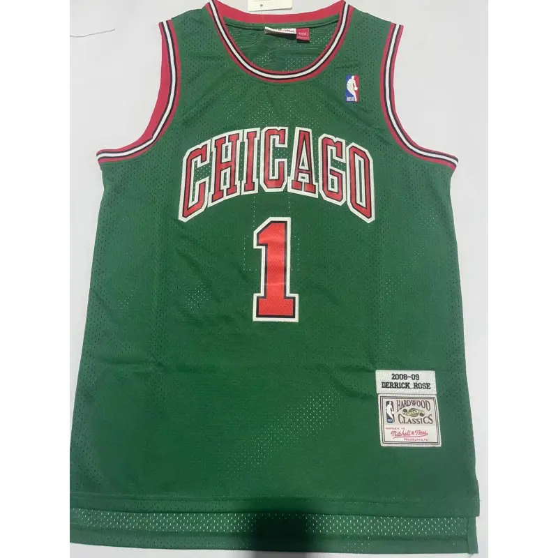 Camiseta Derrick Rose #1 Chicago Bulls Verde Retro