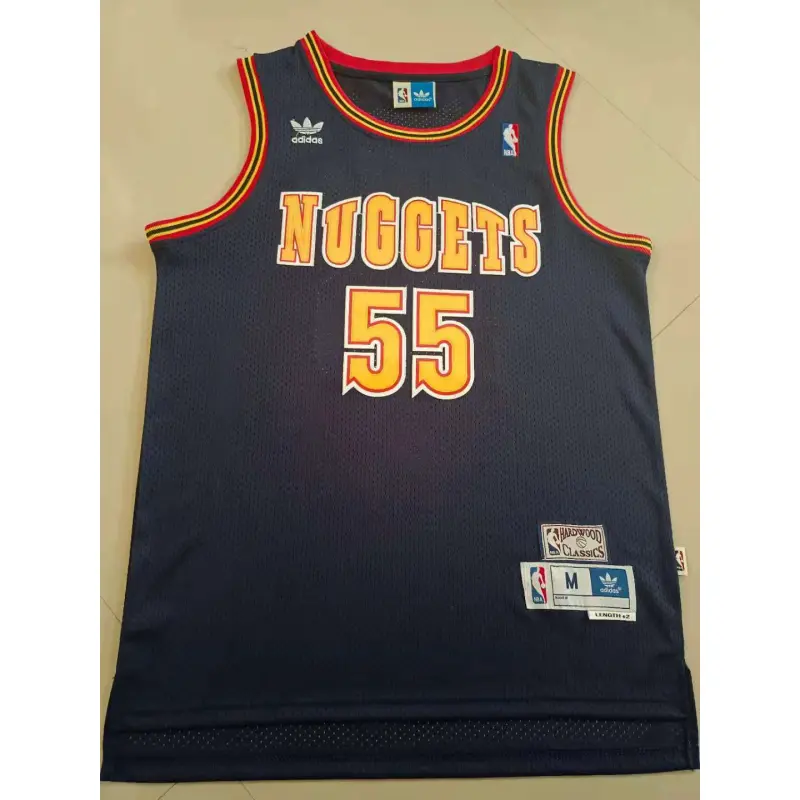 Camiseta Dikembe Mutombo #55 Denver Nuggets Azul Oscuro Classic Edition