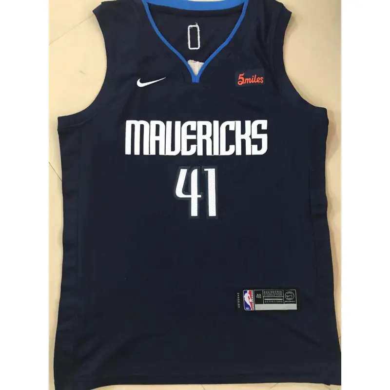 Camiseta Dirk Nowitzki #41 Dallas Mavericks Azul Oscuro Fan Edition