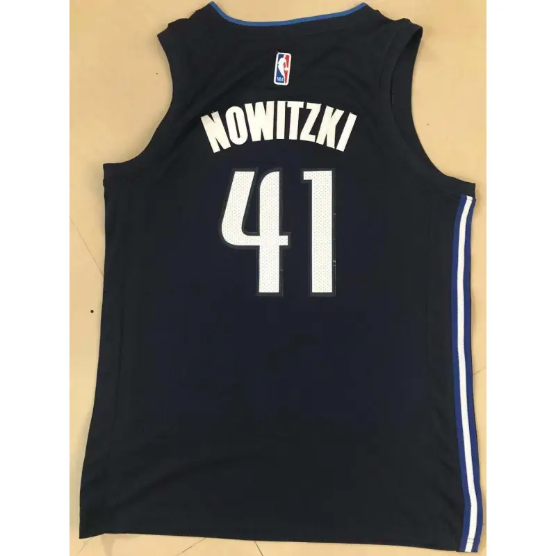 Camiseta Dirk Nowitzki #41 Dallas Mavericks Azul Oscuro Fan Edition