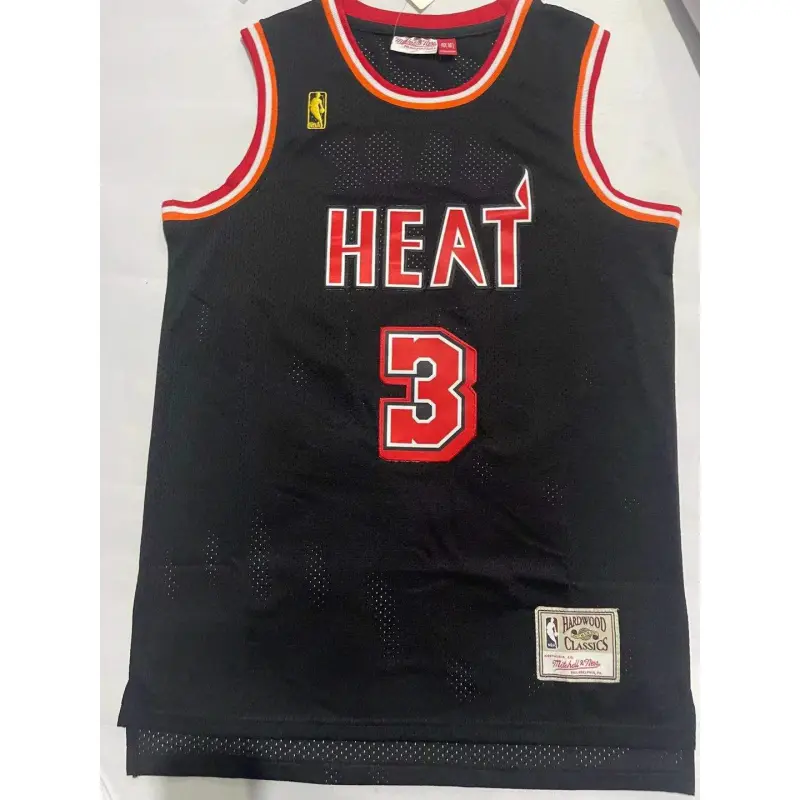 Camiseta Dwyane Wade #3 Miami Heat Negro Retro Edition