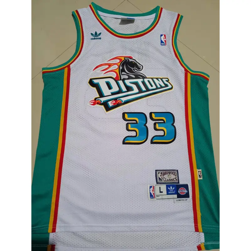 Camiseta Grant Hill #33 Detroit Pistons Blanco/Verde Retro Edition