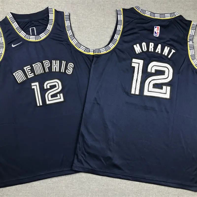 Camiseta Ja Morant #12 Memphis Grizzlies 2022 Azul Oscuro Niño City Edition